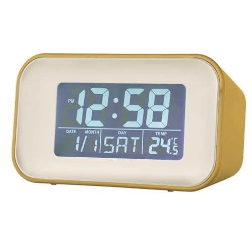 Acctim 15861 Alta yellow alarm clock with indoor temperature
