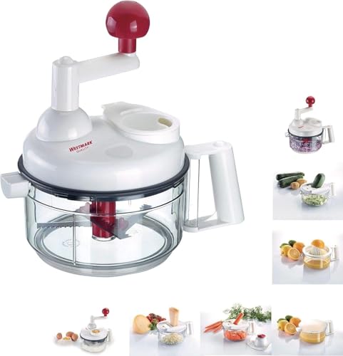 Westmark Manuelle Küchenmaschine, 9 in 1: Hobel, Reibe, Raspel, Schneider...