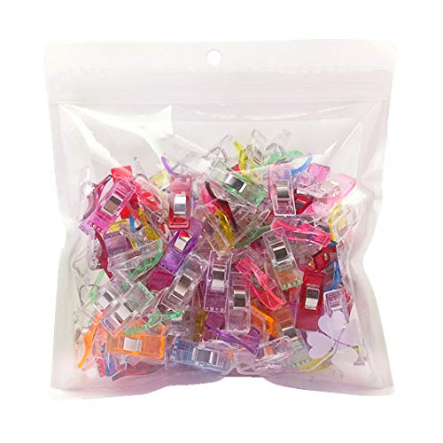 FQTANJU 120Pcs Multipurpose Sewing Clips and Quilting Clips, Multicolored Magic Clips and Fabric Clips, Perfect for Sew Binding,Crafts,Paper Work and Hanging Little Things