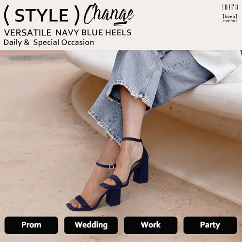 IDIFU IN3 Chunky Block Heels Wedding Party Dress Heeled Sandals3