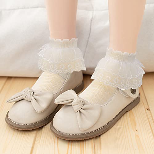 Looching 5 Pack Toddler Girl Frilly Lace Socks Cute Baby Kid Eyelet Mesh Thin Cotton Ankle Princess Dress Dance Sock 1-8Years #TOP7