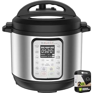 Instant Pot 072-10-4433 Duo Plus 9-in-1 Electric Pressure Cooker 6 Quart Stainless Steel (Renewed) Bundle with 2 YR CPS Enhanced Protection Pack