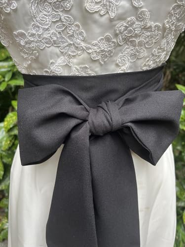 Women Chiffon Sash Corset Belt Waist Bow Tie belt 3.74" Wide for Bridal Wedding Special Occasion Dress4