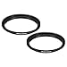 PATIKIL 49mm-52mm Metal Step Up Ring, 2 Pack Camera Lens Filter Adapter Ring Aluminum Filter Adapter Ring for Camera Lenses Hood, Black