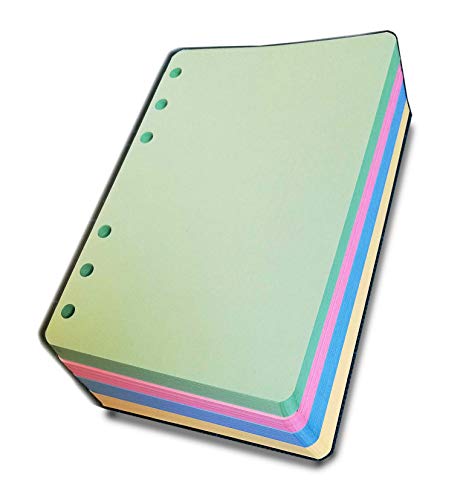 Ersatz für A6 Personal Format 10 x 17 cm - mit 6 Ringen (200 farbige Blätter) Cover
