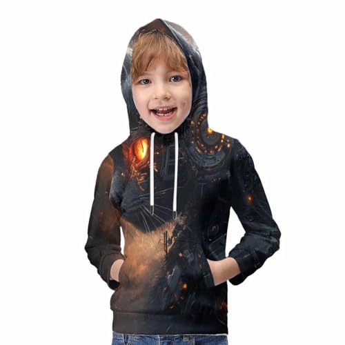 Sweat-shirt à capuche 3D look cybernétique pour le collège - 5