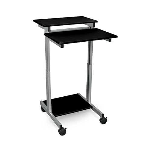 Luxor STANDUP-24-B (Pack of 2) Stand Up Presentation Station with 2 Shelves and Adjustable Height 34