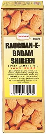 Hamdard Roghan Badam Shirin Sweet Almond Oil, 100 ml (Pack Of 2)