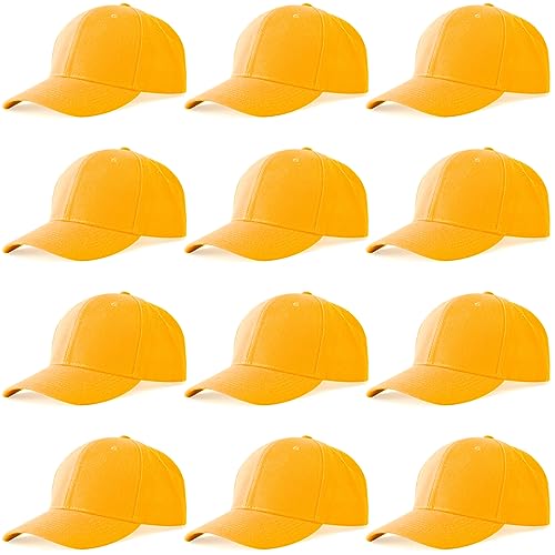Image of NOBONDO 12 Pack Unisex Baseball Caps - Bulk Wholesale Blank Plain Adjustable Hats for Men & Women