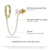 BRBLFLI 14K Gold Huggie Hoop & Chain Earrings, Double Piercing Earrings with Cubic Zirconia & Pearl, Dangle Ear Cuff & Stud Gift for Women