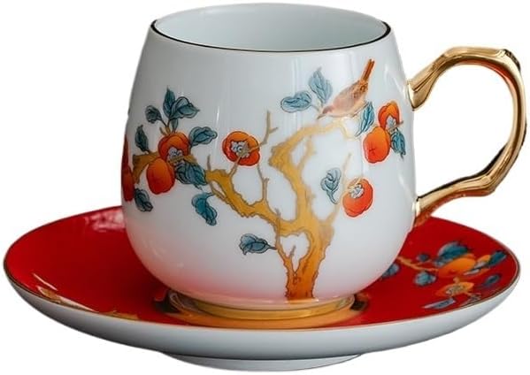 GSOUL Kungfu Tea cup Ceramic Coffee Mug Light Luxury Premium Feeling Brewing Afternoon Tea Cup Saucer Set Small Tea Cups