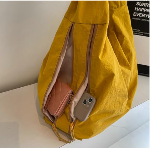 Image of Slouchy Nylon Hobo Bags Women Underarm Shoulder Bag Crescent Crossbody Purses Trendy Large Travel Beach Tote Handbag