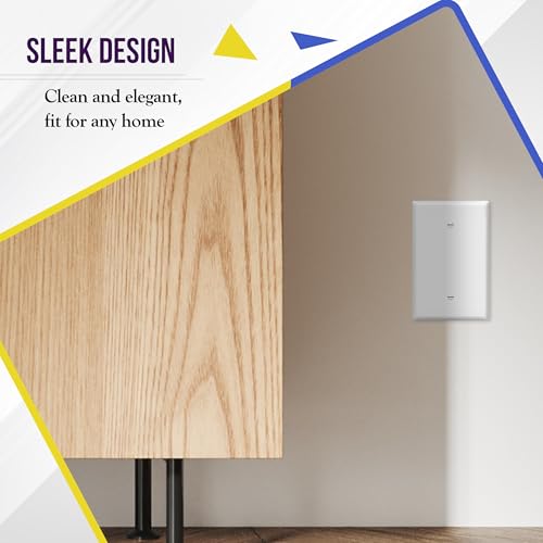 Image of ENERLITES 5 Pack Oversized Blank Wall Plate Cover, 1-Gang, White | Jumbo size 5.5 inch x 3.5 inch, cover unused electrical box /outlet /switch, unbreakable polycarbonate, UL-listed, easy to install