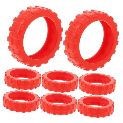 UKCOCO Lot de 8 Protections Anti-Bruit pour Roues de Valise en Silicone Rouge Chine 55x55x15 Mm, Accessoires de Bagages pour Sols Durs, Housses de Pieds Valise Voyage