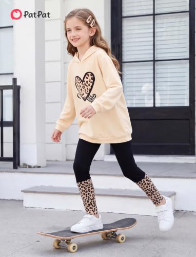 Image of PATPAT Girls 2 Piece Outfits Long Sleeve Hoodie and Leggings Clothing Set Outfits for Girls 4-12Y Fall /Winter Outfits