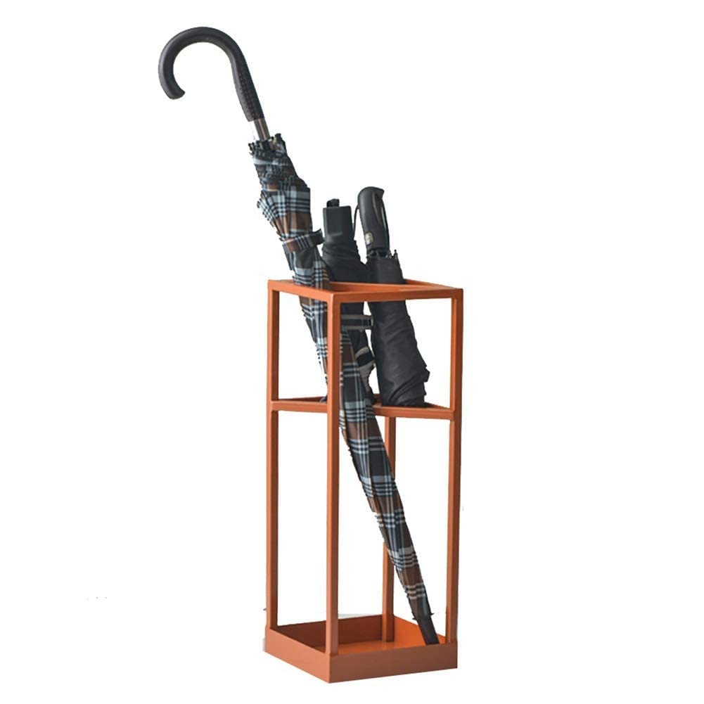 Support de parapluie design en métal orange pour petit espace de bureau