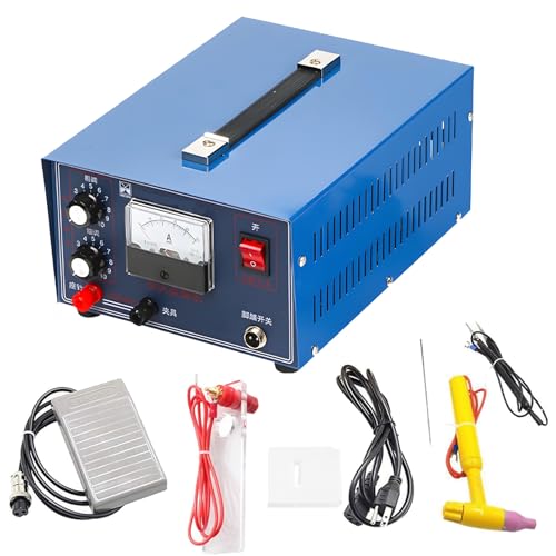 Feiphla Soldadora por Puntos De JoyeríA, Soldadora De Puntos De Pulso,con Pedal,para Soldar Joyas De Oro BleuClair-50A(220V)