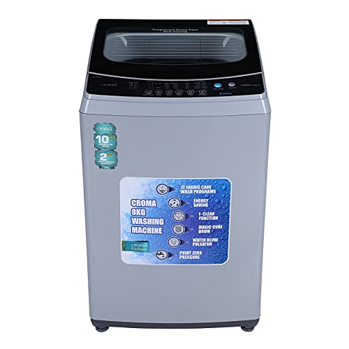 Croma 8 Kg 5 Star Fully Automatic Top Load Washing Machine (CRAW1402, Grey)