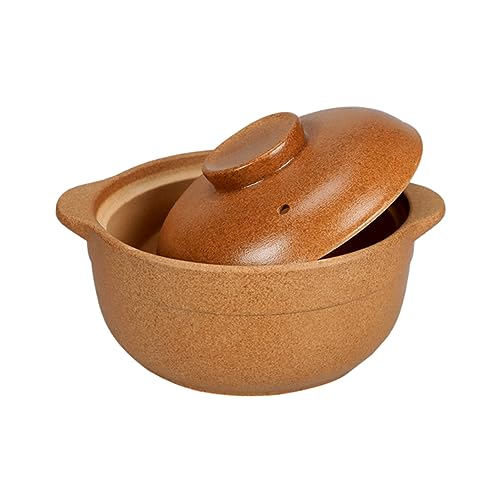Mikikit Cacerola de Cerámica para Sopa y Guiso Utensilio de Cocina Ergonómico Resistente Ácidos y Álcalis para Estufa de Gas y Cocina Familiar