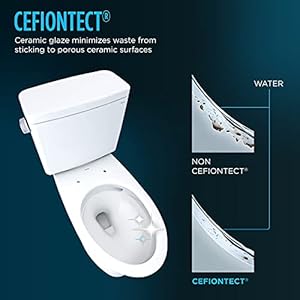 Toto drake two piece elongated 16 gpf universal height tornado flush toilet with cefiontect and 10 inch rough in cotton white cst776cefrg1001  urban country home decor