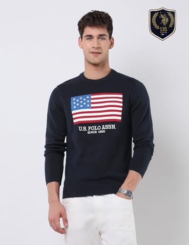 Image of U.s.Polo Association Men's Brand Patterned Knit Regular fit Sweater