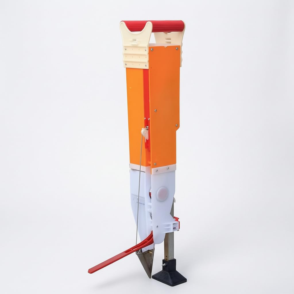 Manuelle Sämaschine, Metall, Anleitung beiliegend, Beet Sämaschine, Präzisionsaussaat, Für Agrarbetriebe, Orange, Einzelmund-Sämaschine mit 8 Saaträdern und Messlineal