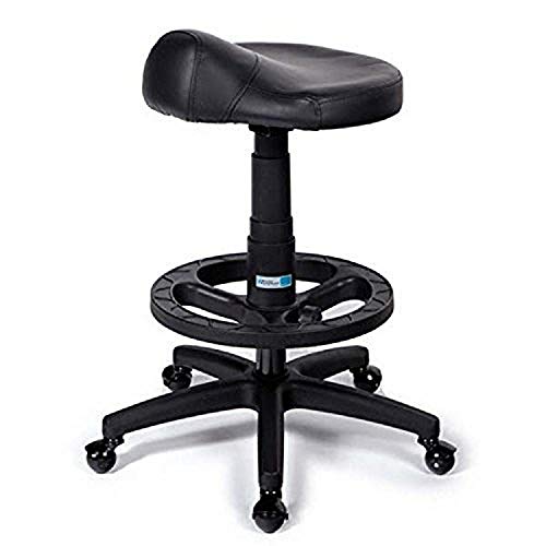 Master Equipment Ergonomic Grooming Stools - Comfortable and Extra-Stable Stools Designed to Reduce Fatigue While Grooming Dogs, Black with Footrest