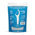 GRIN Double Flosspyx, Floss Picks, 75 Count, Dental Flossers, Minty Flavor, Recycled Plastic, 2 Lines of Strong Floss, Longer Floss Head, Traps Food and Plaque, Includes Safe Soft Fold-Back Tooth Pick - Image 2