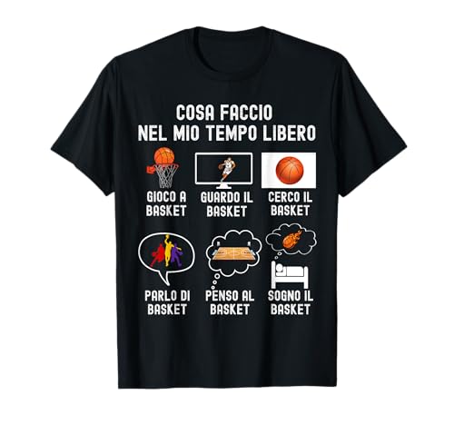 Basket Divertente Ragazzi Uomo Pallacanestro Maglietta