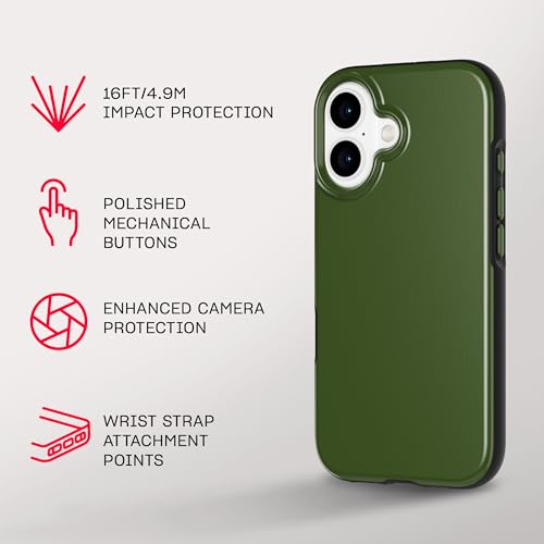 Image of Tech21 EvoDusk case for iPhone 16 Compatible with MagSafe - Impact Protection Case 15x Military Standard Tested - in Green /Black