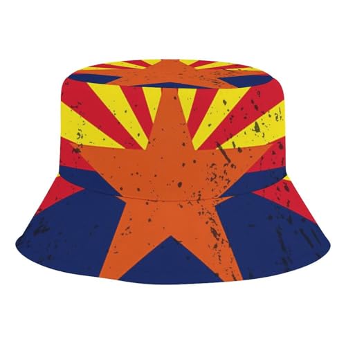 Retro Arizona State FlagChildren's Bucket Hat for Boys and Girls, Breathable Summer Beach Hat54cm