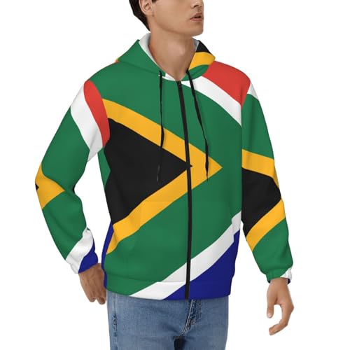 Sweat à capuche zippé thermique Afrique du Sud pour homme au style urbain