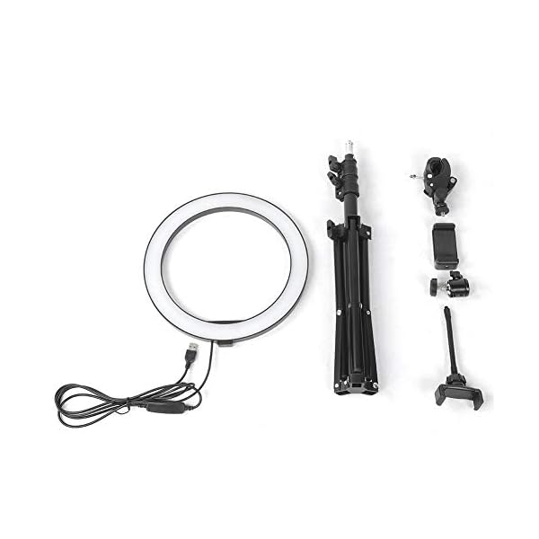 Yagosodee 10- Zoll- Dimmable- LED- Ring- Fülllicht- USB- Kamera- Videogellampe mit 1. 2M- Stativ- Telefon- Clip- Set – Bild 7
