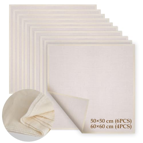 10 Pezzi Garza Alimentare, 6 Pezzi (50 x 50 cm) + 4 Pezzi (60 x 60 cm), Panni da Formaggio per Filtrare Non Sbiancato, Lavabile Panno Filtrante per Filtrare Succo di Formaggio Tè Spezie 10 Pezzi Garza Alimentare, 6 Pezzi (50 x 50 cm) + 4 Pezzi (60 x 60 cm), Panni da Formaggio per Filtrare Non Sbiancato, Lavabile Panno Filtrante per Filtrare Succo di Formaggio Tè Spezie