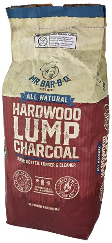 All Natural Hardwood Lump Charcoal, Burns Hotter, Longer & Cleaner, Low Ash & Easy to Light, Natural Hardwood Lump Charcoal for Grilling, Smoking, Kamado and Kettle Grills by Mr. Bar-B-Q (8-Pound Bag) - Thumbnail 2