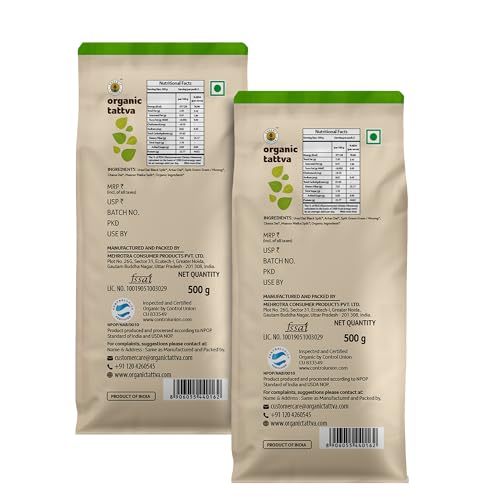 Image of Organic Tattva Organic Mix (Panchrangi) Dal 1KG | 100% Vegan, Gluten Free and Unpolished | NO Additives and NO Preservatives | 500G Each