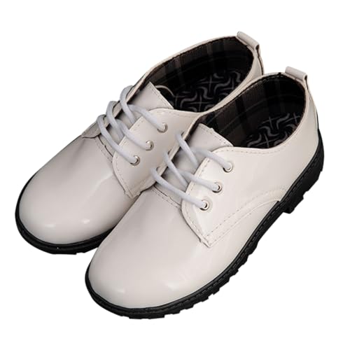 sfdgfhyf Boys and Girls Leather Shoes Children's Performance Shoes School Season Single Shoes Etiquette Metallic Toddler Boots