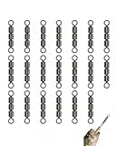 RAMGLYO Girelle Triple da Pesca 20 Pezzi 16mm in Acciaio Inox, ad Alta Velocità Anti-Torsione, Rotazione Fluida, Previene Grovigli di Filo per Acqua Dolce e Salata