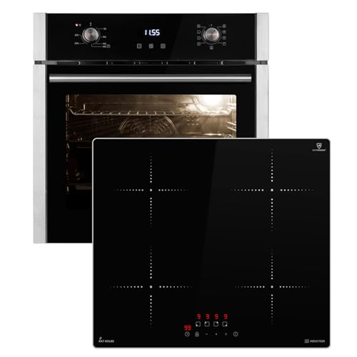 Cuisinière: 60cm Four encastrable EB8010ED + 59cm Plaque Induction IH85900ED | Gril | Circulation de l'air | Air chaud | Tiroirs télescopiques | Timer automatique | SET8010IH859ED