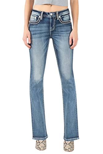 Miss Me Mid-Rise Boot Jeans In Navy Navy 30 #TOP1