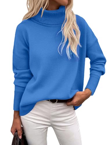 Image of Zeagoo Women's Turtleneck Sweater 2026 Fall Winter Chunky Knitted Pullover | High Low Hem Trendy Basic Jumper Top, Long Sleeve Casual Knit Pullover 2026, Fall Fashion Outfits, Winter Clothing for Women