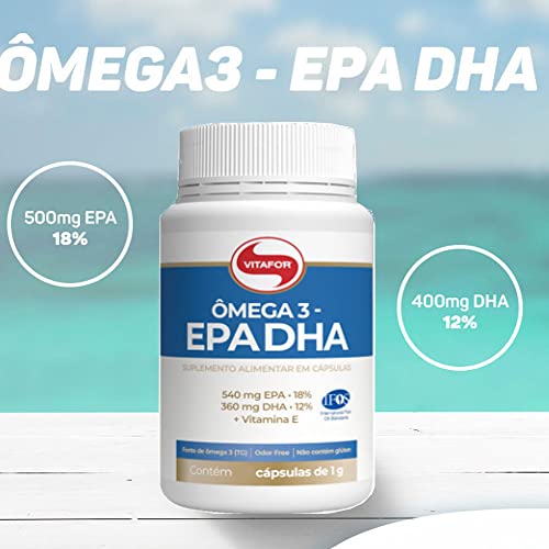 Kit 3 ômega 3 EPA DHA 1000mg Vitafor 120 cápsulas