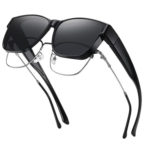 Überzieh Sonnenbrille Damen und Herren,Überziehbrille für Brillenträger,Sonnenbrille Über Normale Brille,Polarisiert Sonnenbrille für Brillenträger,Überzieh Sonnenbrille UV400 Schutz