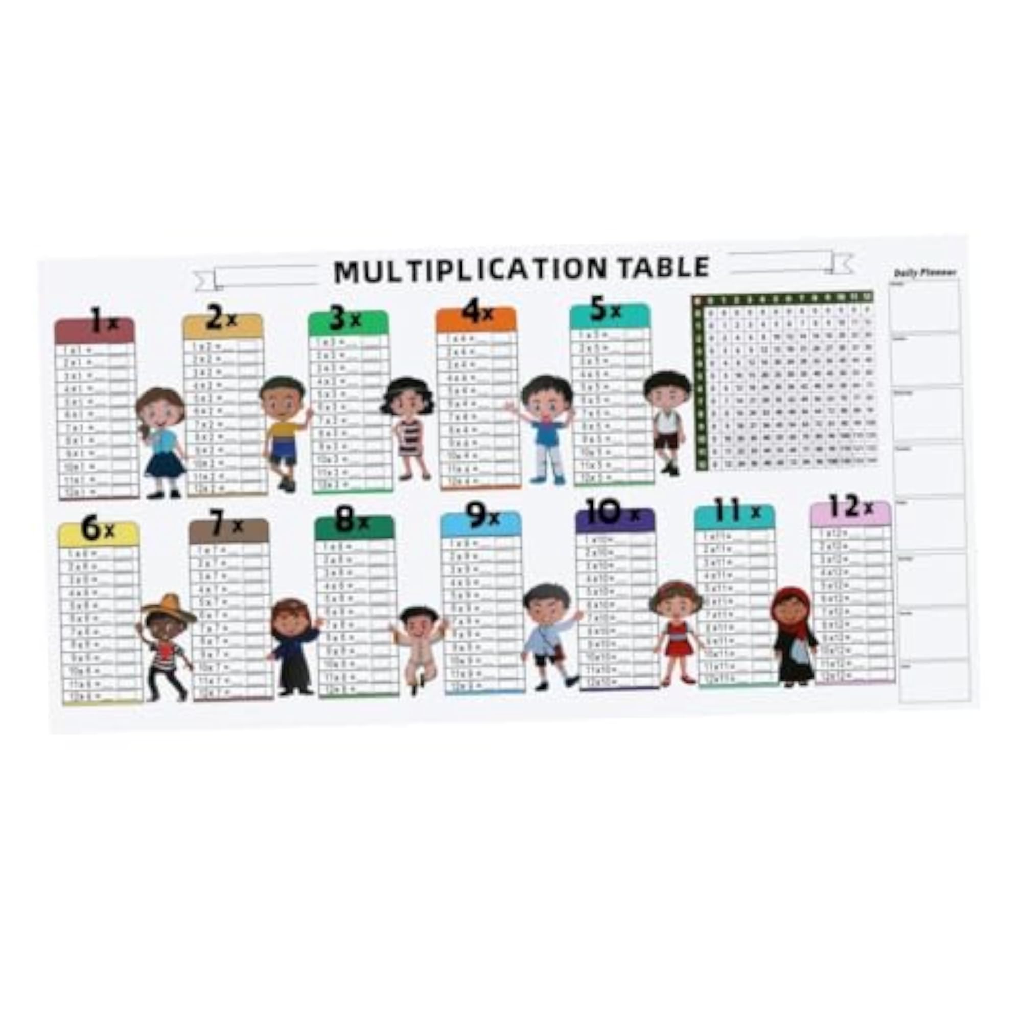 Dry Erase Multiplication Sheet for Kids' Math Learning
