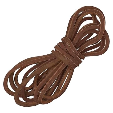 TOFL Logger Style Leather Boot Laces | 108 inch Long | 2 Leather Strips [1 Pair] | Medium Brown Cover