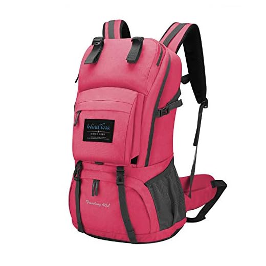 WindTook Mochilas Trekking 40 litros Mochilas de Senderismo Mochilas Mujer Impermeable Gran Capacidad para Mochila montaña Mochila de Marcha Trekking Camping Deporte al Aire Libre 55x33x20-Rosa