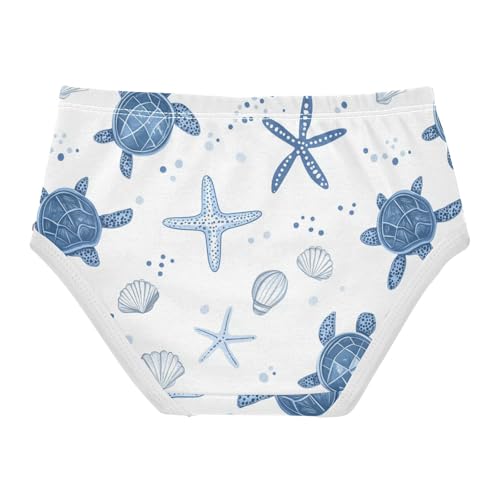 Wusikd Turtles Girls' Underwear Cotton Starfish Shells Girls Briefs Soft Toddler Underwear 2T2