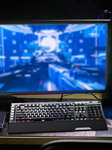 Rosewill Blitz K50 Rgb Wired Gaming Clicky Mechanical Keyboard, Outemu Blue Switches, 14 Rgb Led Backlight Effects, Nkro, Anti-Ghosting, 6 Macro Keys, Dedicated Media Controls, Usb Passthrough #TOP1