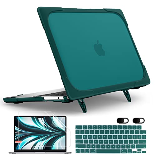 MEEgoodo Case for MacBook Air 13.6 inch Case 2022 A2681 M2 Chip, Heavy Duty Rugged Shockproof Laptop Hard Shell Case Kickstand with Keyboard Cover Compatible with MacBook Air 13.6