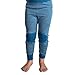 Hocosa Little Kids Organic Wool Long-Underwear Pants (116/6 yr, Blue/White Striped)
